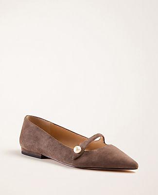 Ann Taylor Sylvan Suede Mary Jane Flats