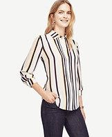 Ann Taylor Striped Silk Blouse