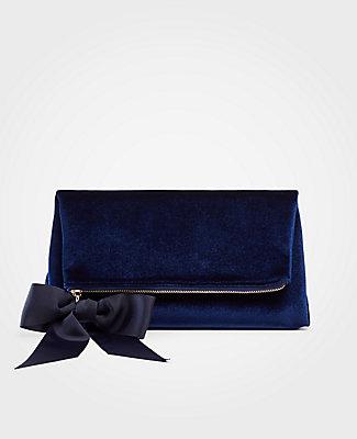Ann Taylor Foldover Velvet Pouch