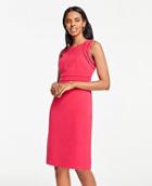 Ann Taylor Eyelet Ruffle Doubleweave Sheath Dress