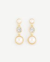Ann Taylor Pearlized Crystal Cabochon Drop Earrings