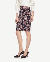 Ann Taylor Geranium Jacquard Pencil Skirt