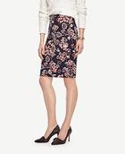 Ann Taylor Geranium Jacquard Pencil Skirt