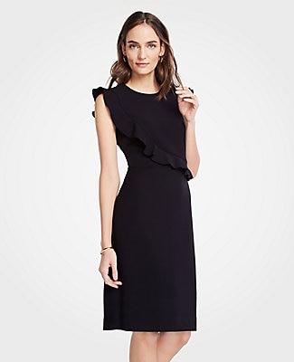 Ann Taylor Doubleweave Flutter Sleeve Sheath Dress