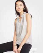 Ann Taylor Snakeskin Print Tie Neck Halter Top