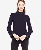 Ann Taylor Embellished Mock Neck Sweater