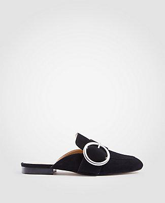 Ann Taylor Thalia Suede Buckle Slides