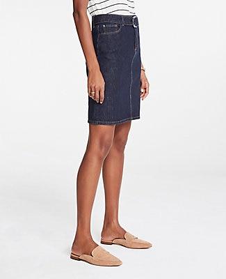 Ann Taylor Belted Denim Skirt