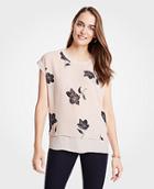 Ann Taylor Leaf Floral Double Layer Tee