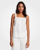 Ann Taylor Linen Cotton Button Down Tank