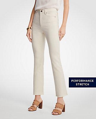 Ann Taylor Raw Hem Flare Crop Jeans
