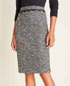 Ann Taylor Shimmer Boucle Lace Trim Pencil Skirt