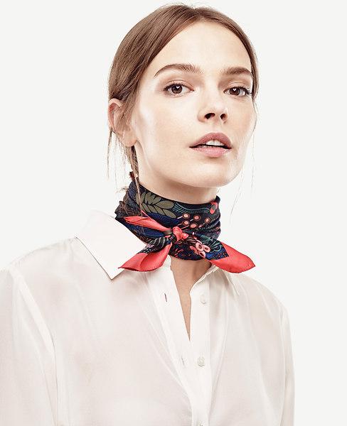 Ann Taylor Night Garden Silk Scarf