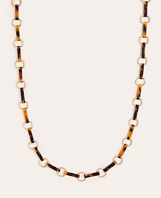 Ann Taylor Tortoiseshell Print Bar Station Necklace