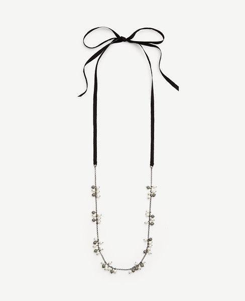 Ann Taylor Pearlized Ribbon Layering Necklace
