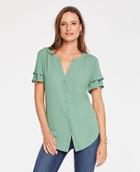 Ann Taylor Tiered Short Sleeve Blouse