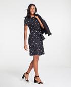 Ann Taylor Polka Dot Tie Front T-shirt Dress