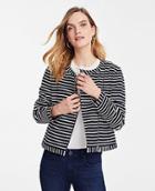 Ann Taylor Striped Ponte Moto Jacket