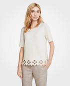 Ann Taylor Lattice Cutout Sweater