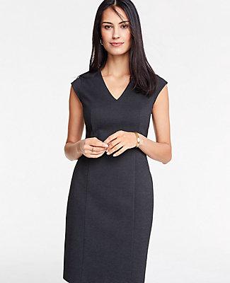 Ann Taylor V-neck Sheath Dress In Pindot