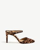 Ann Taylor Jodie Leopard Print Hair Calf Mule Pumps