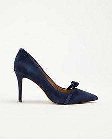 Ann Taylor Mila Suede Bow Pumps