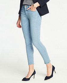 Ann Taylor Frayed Hem Performance Stretch Skinny Crop Jeans