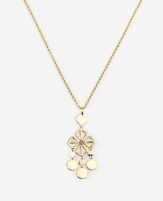 Ann Taylor Square Flower Pendant Necklace