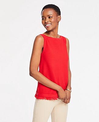 Ann Taylor Fringe Sleeveless Sweater
