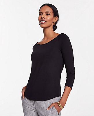 Ann Taylor Wide V-neck Knit Tee