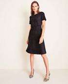 Ann Taylor Faux Suede Belted Flare Dress