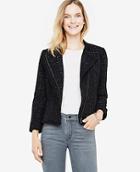 Ann Taylor Shimmer Tweed Moto Jacket