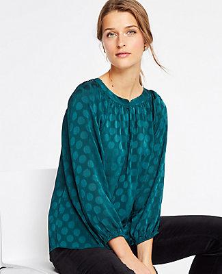 Ann Taylor Dot Full Sleeve Blouse