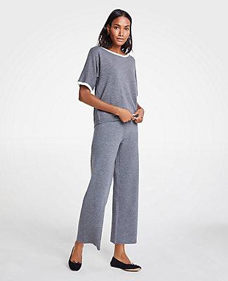 Ann Taylor Wool Knit Wide Leg Pants