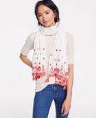 Ann Taylor Embroidered Flower Scarf