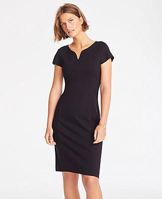 Ann Taylor Notched Ponte Sheath Dress