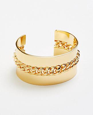 Ann Taylor Metal Chain Cuff Bracelet