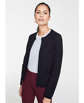 Ann Taylor Shimmer Pocket Sweater Jacket