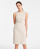 Ann Taylor Twist Front Dress In Cotton Sateen