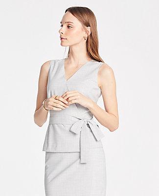 Ann Taylor Tie Waist Top In Plaid