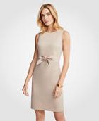 Ann Taylor Cotton Sateen Tie Front Sheath Dress