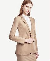 Ann Taylor Cotton Blend One Button Jacket