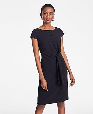 Ann Taylor Foldover Tie Waist Sheath Dress