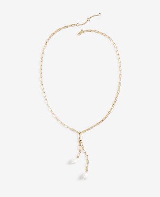 Ann Taylor Double Pearlized Pendant Necklace