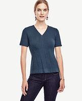 Ann Taylor Geo Jacquard Seamed Top