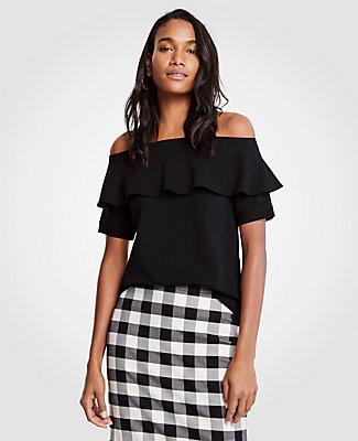 Ann Taylor Off The Shoulder Ruffle Top