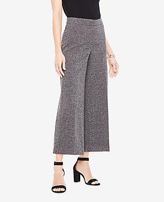 Ann Taylor Marled Knit Wide Leg Crop Pants