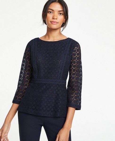 Ann Taylor Geo Lace Top