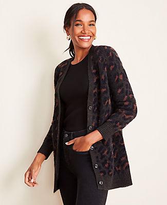 Ann Taylor Spotted Boyfriend Cardigan