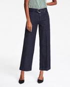 Ann Taylor Belted Wide Leg Jeans In Evening Sea Wash